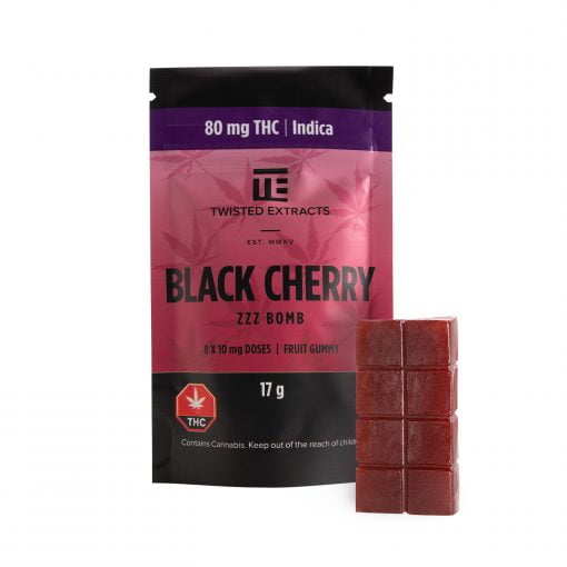 Twisted Extracts – Indica Black Cherry Zzz Bomb (80mg THC)
