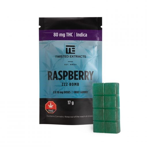 Twisted Extracts – Raspberry Zzz Bomb (80mg THC Indica)