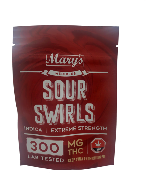 Mary’s Extreme Strength Indica Sour Swirls (300mg THC)