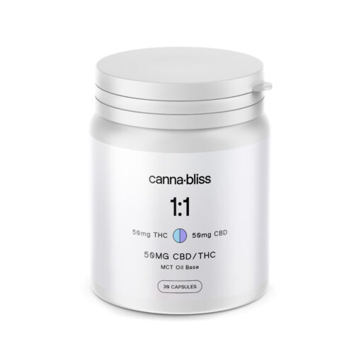 Canna Bliss 1:1 Capsules - 50mg THC/CBD (30 Pack)